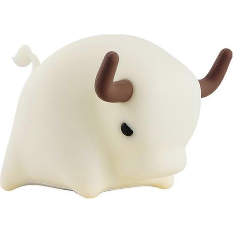 Lampe de nuit vache en silicone souple, lumière LED rechargeable, veilleuse animal mignonne avec câble USB pour la décoration de la chambre (1/5)