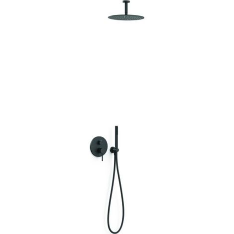 Kit mitigeur encastré 2 voies Rapid‑box pour douche Study Noir mat - TRES 26238003NM