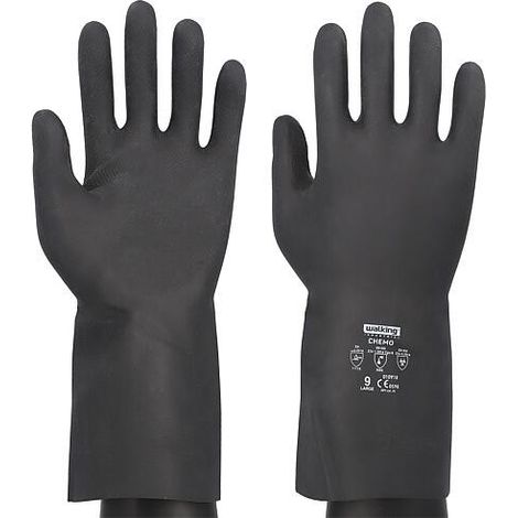 Gant en latex CHEMO, noir, extra fort, taille M, la paire (1/5)
