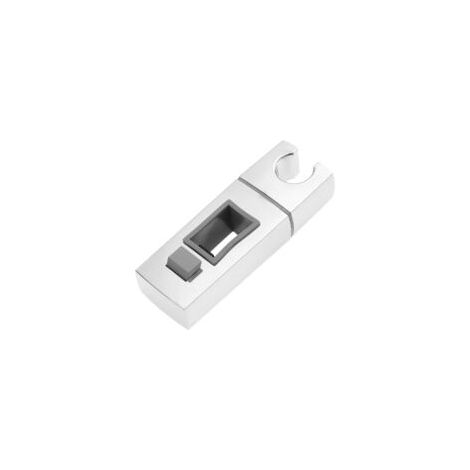 Supporto scorrevole per soffione doccia per asta - 15 x 30 mm - Rettangolare, quadrato, sostituibile, supporto per soffione doccia in ABS cromato per bagno - Crezuo