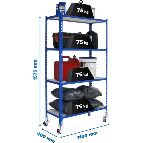 simonrack Maderclick Mobile Superplus scaffale blu robusto