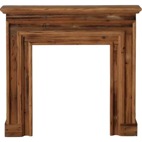 Cheminée décorative Boltze en bois recyclé vieilli marron H 102 cm, déco de Noël d'intérieur (1/5)