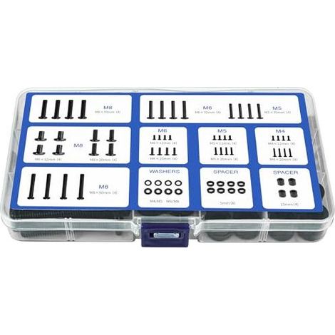 Universelles VESA-TV-Montageset M4/M5/M6/M8 mit Unterlegscheiben und Abstandshaltern, für Fernseher und Monitore bis zu 80 Zoll, kompatibel mit Wandhalterungen und Standfüßen, Schwarz (1/5)