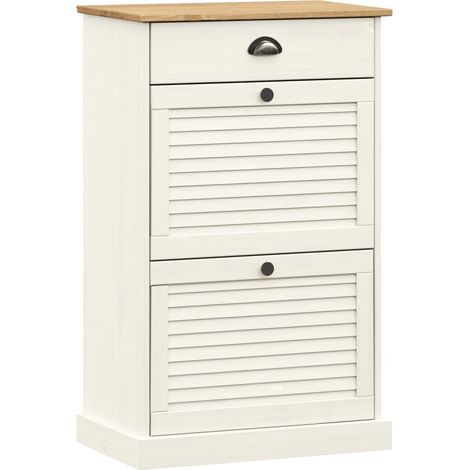 Schuhschrank VIGO 60x35x96 cm Weiß Massivholz Kiefer vidaXL