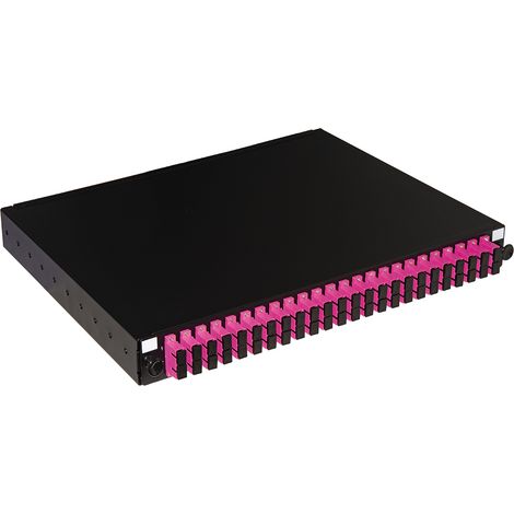 Link Pannello Fibra Ottica 19 Con 24 Adattatori Sc Duplex Om4 Profondita 250 Mm Con 48 Pigtail Installati Colore Nero