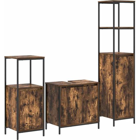 Maison Exclusive - Juego de muebles de baño con puerta 3 pcs Robl
