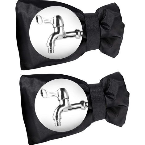 Housse de Robinet Extérieur Couvercle de Protection Antigel de Robinets Vent Résistant Imperméable pour Hiver Jardin Noire 2 Pièce (1/5)