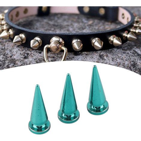 Lot de 10 rivets en cuivre de 10 x 26 mm avec vis pour la fabrication de sacs et chaussures en cuir (bleu) (1/5)