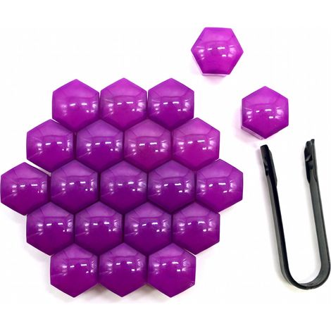 Capuchons d'écrous de roue T53 21 mm violet brillant (1/5)