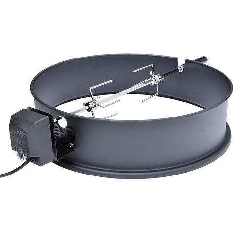 BRK-6025 Rôtissoire Électrique pour Barbecue Weber 57 cm - Tournebroche pour BBQ Weber Kettle - Accessoire pour Barbecue à Charbon 57 cm - Tourne de Broche