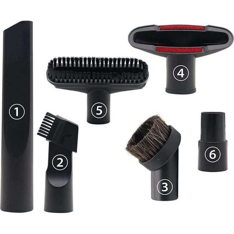 6 Pièces Accessoires pour Aspirateur, Convient aux Aspirateurs de Calibre 32 mm et 35 mm, pour Embout Aspirateur Karcher, Rowenta, Hoover, Xoiture, Bosch, Miele-- (1/5)
