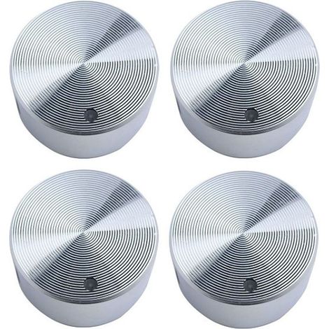 Jeu de 4 boutons, pour plaques à encastrer, 6 mm, alliage, argenté (1/5)