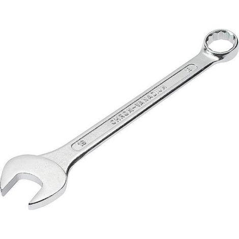 Clé Mixte - 22 mm - Acier Chrome-Vanadium - Finition Chromée - Tête Anneau À 12 Pans - Coudée À 15° - 1 Pièce