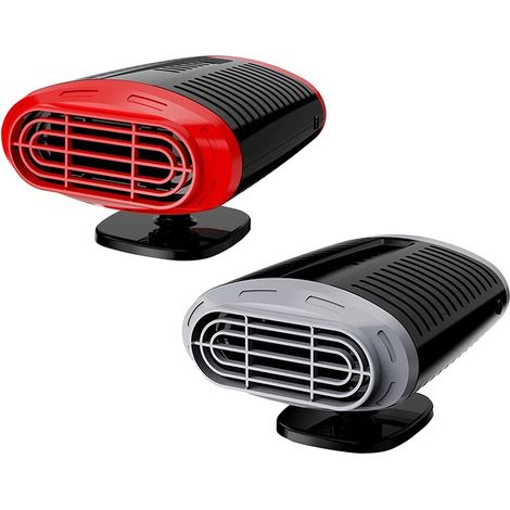 Dégivreur de chauffage de voiture, Riloer 12V 120W Branchez l'allume-cigare Mini-dégivreur portable Réglage de l'angle avec un vent froid et chaud 80100 ° C
