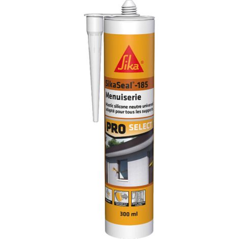 Mastic silicone SIKA Sikaseal-185 Menuiserie - Blanc PVC - 300ml (1/3)