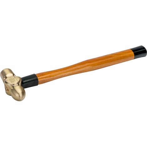 Bahco Schlosserhammer mit Kugelpinne, Aluminiumbronze-Kopf und Holzgriff, funkenfrei, 450 g (1/4)