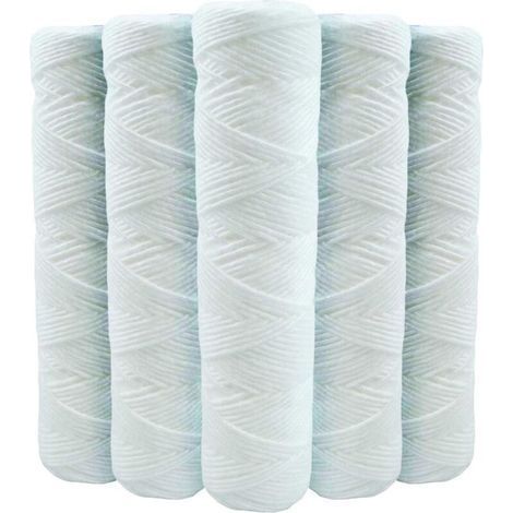 Lot de 5 Cartouches Bobinée Filtre à Eau Anti Sédiments 9 pouces 3/4-20 microns Compatibles Filtre 10 pouces (1/3)