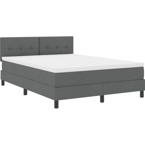 Maison Exclusive - Letto a molle con materasso Grigio scuro 140 x 190 cm Tessuto