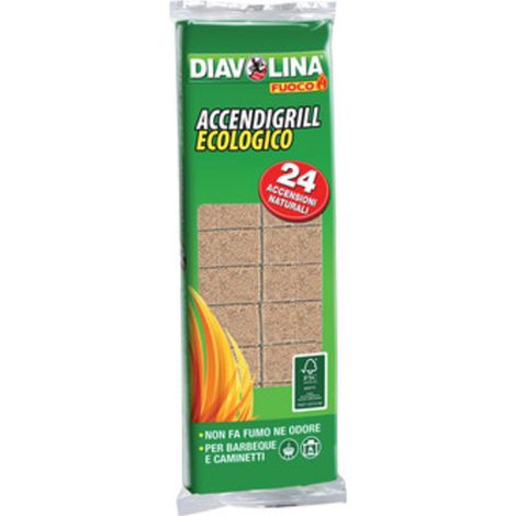 24PZ ACCENDIFUOCO 24 CUBI DIAVOLINA ECOLOGICO  15330
