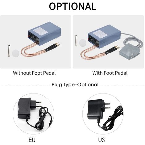 Eosnow Spot Schweißer 5000W Hochleistungs-Handheld-Schweißmaschine Tragbar 0-800A Stromverstellbare Schweißer für Lithiumbatterie-Batterie-EU-Stecker