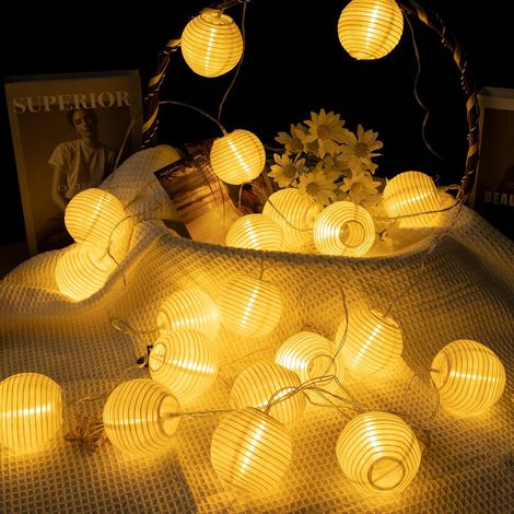 Guirlande lumineuse LED Lampion, 20 LEDs Lampe Lanterne, Guirlande Lumineuse à (1/5)