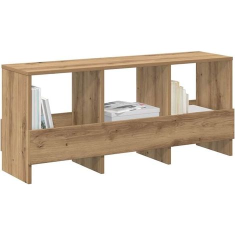 Étagère à Revues en Chêne Massif, 102 x 30 x 45 cm, Porte-Revues et Magazines Design Scandinave, Rangement Bibliothèque Salon (1/5)