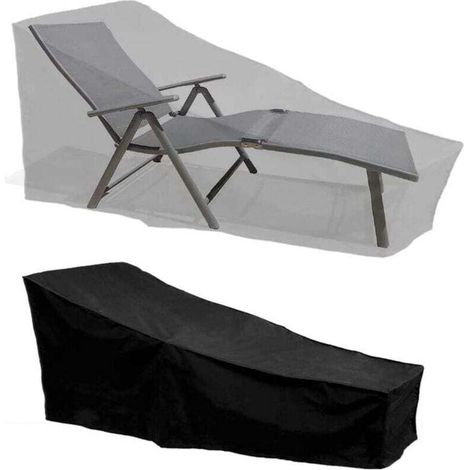 Housse de Protection , Imperméable, Coupe-Vent, Anti-UV, Tissu Oxford 210D Housse de Protection Bain de Soleil, Transat (210x75x40/80cm) – Noir