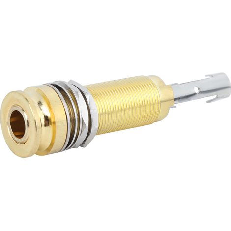Prise jack avec fonction de verrouillage de sangle pour guitare électrique, accessoires d'instruments de musique, or (1/5)