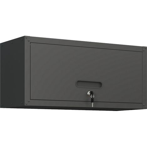 Armoire murale métallique polyvalente, armoire utilitaire murale avec porte verrouillable, armoire à outils suspendue en acier, idéale pour le garage, le sous-sol, l'atelier et la cuisine, H 34,5 cm ×