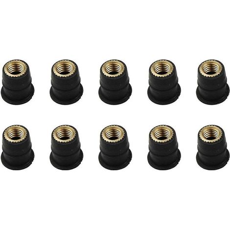 Kit de 10 fixations universelles pour pare-brise de moto, écrous à sertir en caoutchouc M4/M5/M6 (1/5)