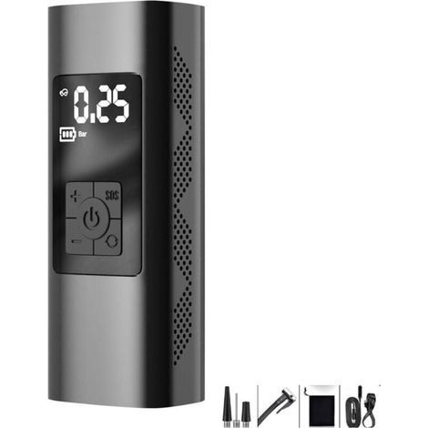 Compresseur d'Air Portable 150 PSI Mini Pompe Électrique Vélo Affichage LED USB C Pneus Moto Voiture (1/4)