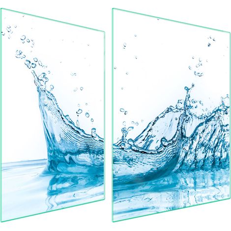 PLAQUE DE PROTECTION EN VERRE POUR POÊLE 70x52 EAU (1/5)