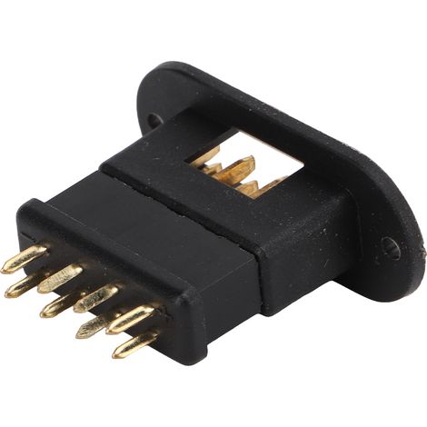 Lot de 10 mâles et 10 femelles connecteurs MPX noirs octogonaux 8 broches modèles 13.050 13.051 en cuivre doré pour batterie modélisme (1/5)