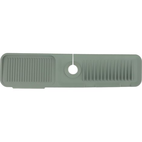 Tapis de robinetterie en silicone avec fonction de drainage, coussinet récupérateur d'eau pour la cuisine et la salle de bain, couleur verte. (1/5)