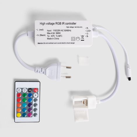 Controlador Tira LED RGB 220V SMD Ancho 14.5mm con Mando IR RGB (1/3)