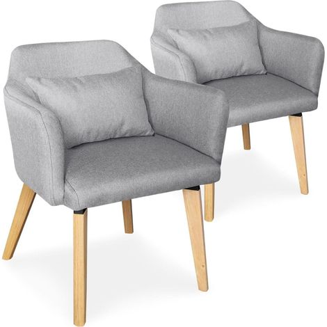 Lot de 2 fauteuils scandinaves Dantes Tissu Gris