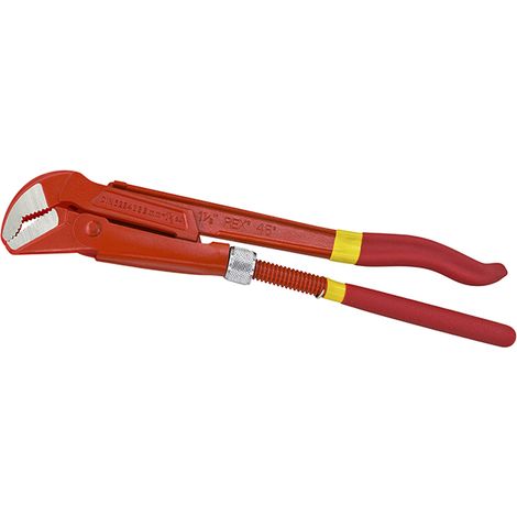 Llave para tubos ajustable Artpol REX 20362 con mordazas de 1,5" y ángulo de 45°.