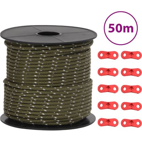 Zeltleine Reflektierend mit Seilspannern 50 m 4 mm
