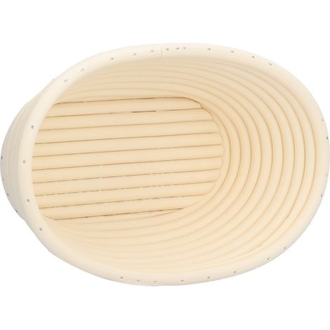 Panier de fermentation à pain lavable, moule de cuisson ovale beige 21x14x8cm, idéal boulangerie maison, forme innovante pour levée parfaite. (1/5)