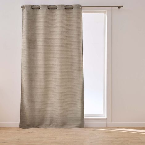 Rideau à Œillets en Velours "Shelby" 135x240cm Sable (1/5)