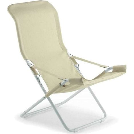 Silla de descanso Fiam Fiesta marco de acero blanco tela de yute 127BSJUT cuna (1/5)