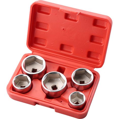 Lot de 5 clés robustes chromées avec capuchon en acier 45 pour l'entretien du moteur de voiture et camion (1/5)