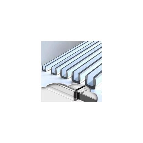 Bande d'étanchéité transparente en forme de U de 3 mètres, adaptée aux tables en verre, bandes de protection des bords, (14-15 mm), 1 pièce.