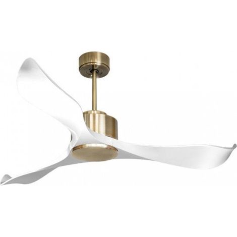 Modulo de KlassFan - Ventilateur de plafond DC sans Lumière Laiton, pales blanches, thermostat  26 à 40 m² KLDC5P2Wi