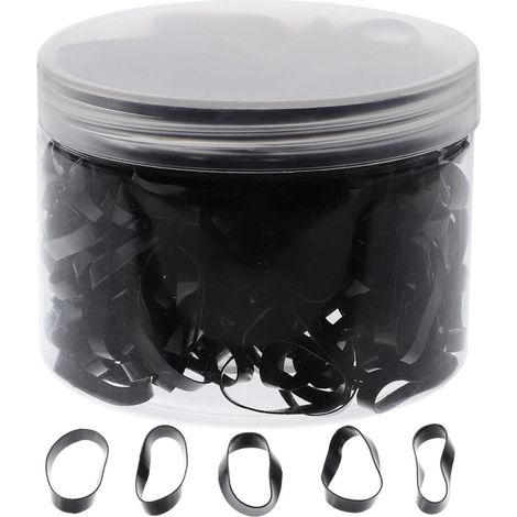 500 elastici per capelli in gomma nera – elastici e morbidi