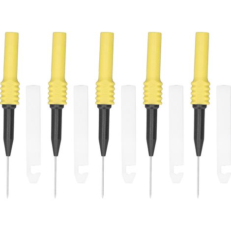 Aiguille de perçage de sonde de Test 5 pièces 0.7mm avec Kit d'accessoires de Test de gaine pour multimètre jaune (1/5)