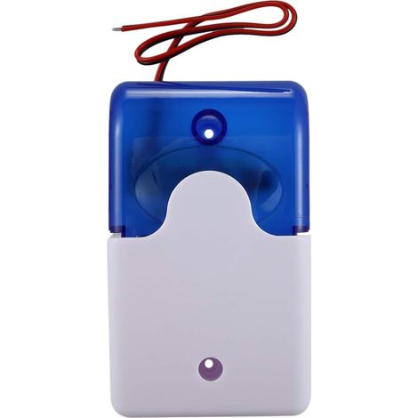 Mini Filaire Strobe Avertissement SirèNe DC 12 V Son Alarme Clignotante Son Son Siren Corne SystèMe D'Alarme de SéCurité à Domicile 115Db Bleu (1/5)
