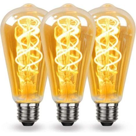 E27 Vintage LED-Glühbirne mit Spiralfaden, dimmbar, 4 W, warmweiß, E27 Vintage-Glühbirne, weiches Licht, Vintage E27-Glühbirne (1/4)