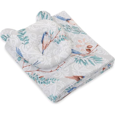 Piumino orsetto con imbottitura e cuscino sagomato - set da 2 pezzi - Uccelli blu (1/4)
