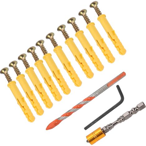 Magnetic drill bit with hexagonal shank + 6mm wall saw drill + screw set for fixing holes in picture frames (1/5)